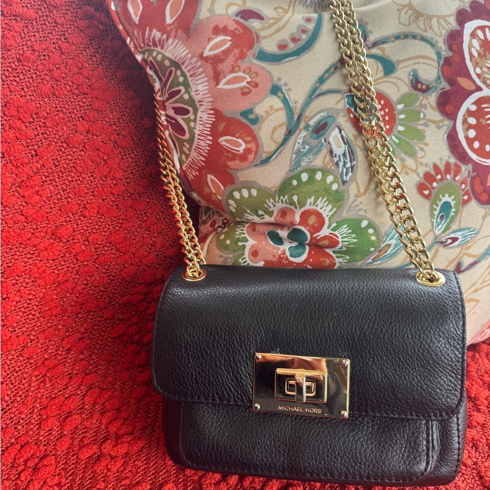 Michael Kors Black and Gold Crossbody Bag